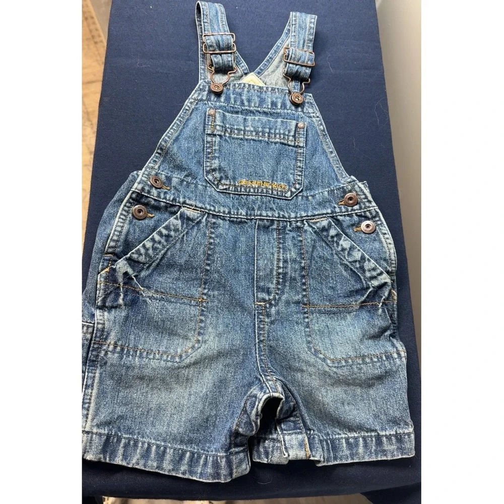 Genuine Kids by OshKosh | Kids Medium Wash Denim Shortalls | Size 18M